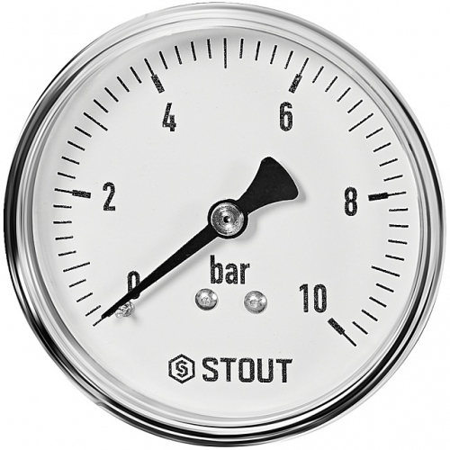 STOUT Манометр аксиальный. Корпус Dn 63 мм 1/4 , 0...10 бар, кл.2.5 купить в интернет магазине Санрай73