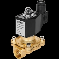 STOUT Клапан соленоидный (электромагнитный), прямого действия, НЗ, 220В, G1/2, EPDM