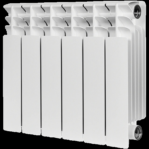Радиатор биметаллический STOUT TITAN 350 6 секций боковое подключение (белый RAL 9016) купить в интернет магазине Санрай73