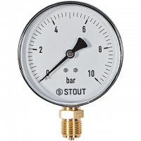 STOUT Манометр радиальный. Корпус Dn 100 мм 1/2 , 0...10 бар, кл.2.5