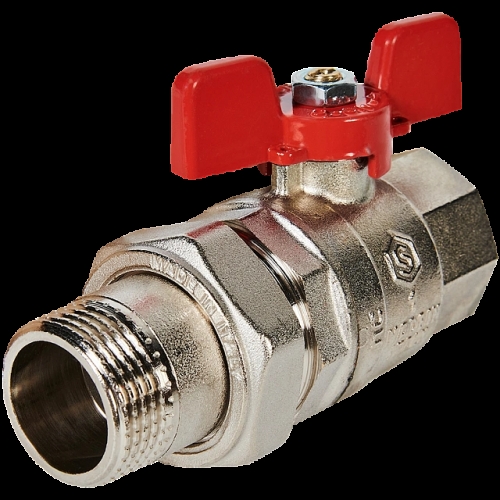 SVB-1007-200025 STOUT Кран шаровой полнопроходной с американкой, ВР/НР, ручка бабочка 1 (EPDM)" купить в интернет магазине Санрай73