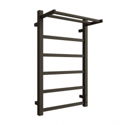 SHQ-J2QQ-F08050 STOUT полотенцесушитель элекрический JAZZ quadro 80*50 Черный матовый с полкой