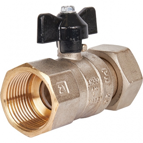Кран шаровой STOUT 1x1 с накидной гайкой, ВР/накидная гайка, ручка бабочка купить в интернет магазине Санрай73