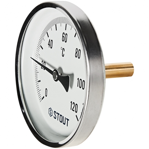 STOUT Термометр биметаллический с погружной гильзой. Корпус Dn 100 мм, гильза 50 мм 1/2 , 0...120°С купить в интернет магазине Санрай73