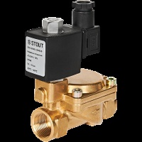 STOUT Клапан соленоидный (электромагнитный), непрямого (пилотного) действия, НО, 220В, G3/4, EPDM