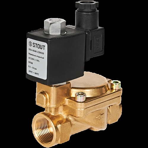 STOUT Клапан соленоидный (электромагнитный), непрямого (пилотного) действия, НО, 220В, G3/4, EPDM купить в интернет магазине Санрай73