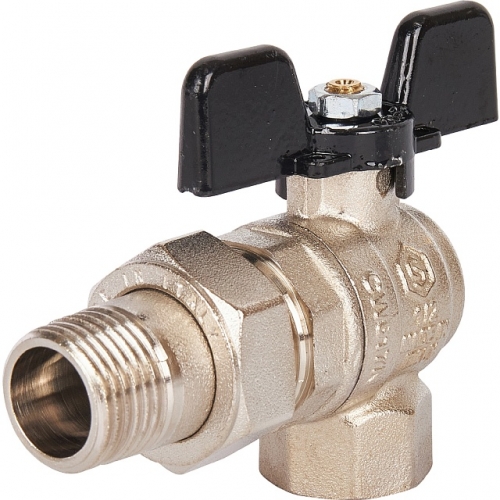 Кран шаровой полнопроходной STOUT угловой, ВР/НР, ручка бабочка 1/2, американка купить в интернет магазине Санрай73