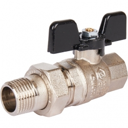 Кран шаровой полнопроходной STOUT ВР/НР, ручка бабочка 1/2, американка