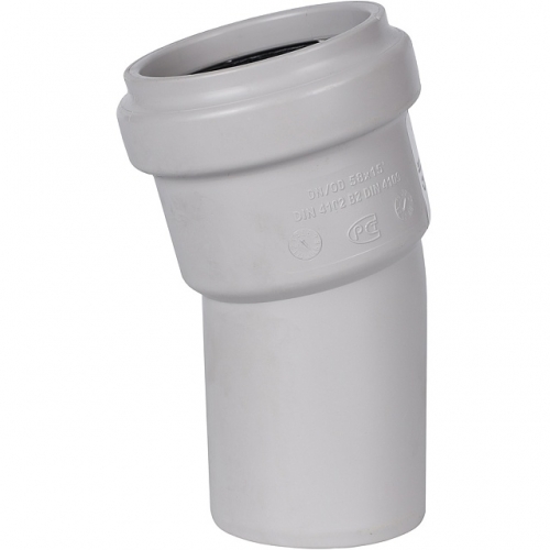 Отвод канализационный бесшумный STOUT D 58 х 15° купить в интернет магазине Санрай73