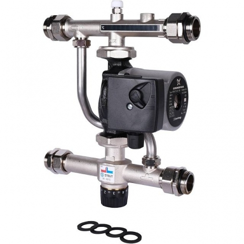 Насосно-смесительный узел с термостатическим клапаном 30-60°C, с насосом UPSO 25-65, 130 mm купить в интернет магазине Санрай73