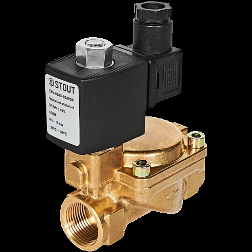 STOUT Клапан соленоидный (электромагнитный), непрямого (пилотного) действия, НО, 24В, G3/4, EPDM купить в интернет магазине Санрай73