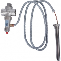 Термоклапан для твердотопливных котлов 1/2", капиляр, 1300 мм.