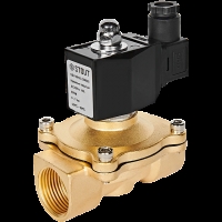 STOUT Клапан соленоидный (электромагнитный), прямого действия, НЗ, 220В, G1, EPDM