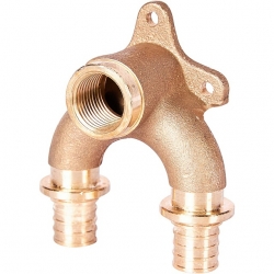 Проточный настенный угольник 20x1/2" SFA-0040-002012 STOUT бронзовый для труб из сшитого полиэтилена