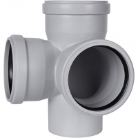 Крестовина двухплоскостная канализационная бесшумная STOUT D 110 х 110 х 110 / 87,5°