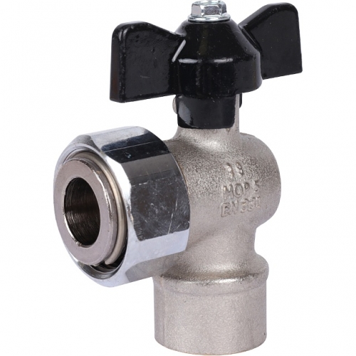 Кран шаровой STOUT 1/2x3/4 с накидной гайкой угловой, ВР/накидная гайка, ручка бабочка купить в интернет магазине Санрай73