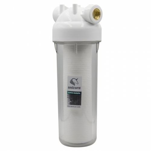 Фильтр магистральный UNICORN для холодной воды прозрачный 10 1/2 (KSBP 12) c картриджем PS1005 купить в интернет магазине Санрай73