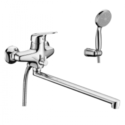 Смеситель для ванны Lemark Luna LM4151C, однорычажный, длинный излив, ручная лейка