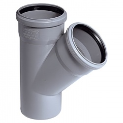 Тройник 50х50/45° канализационный