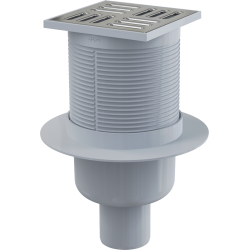 Трап вертикальный 105х105/50 реш.нерж./с комбинир. гидрозатвор APV32 Alcaplast