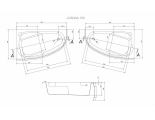 Ванна асимметр.: JOANNA 160x95, правая, ультра белый (WA-JOANNA*160-R-W)
