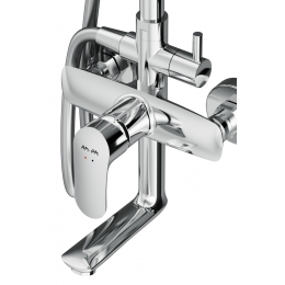 Душевая система AM.PM Like F0780964 однорычажный, поворотный излив, тропический и ручной душ, стойка