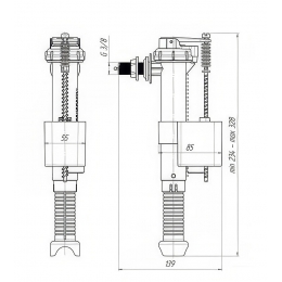 Заливной клапан Ани WC5030 3/8 боковой подвод
