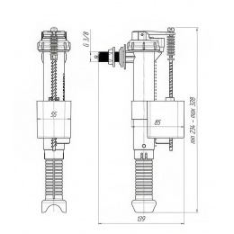 Заливной клапан Ани WC5030 3/8 боковой подвод
