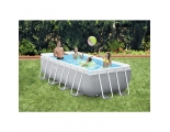 Каркасный бассейн 400 x 200 x 122 Intex Prism Frame 8418л, фильтр-насос 2006л\ч, лестница