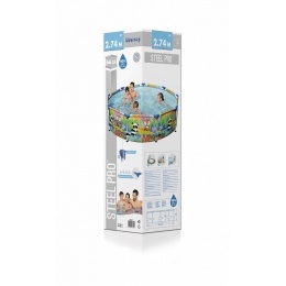 Каркасный бассейн 427 х 122 Bestway Steel Pro Max 15232л, фильтр-насос 3028л/ч, лестница, тент