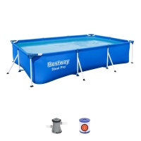 Каркасный бассейн 300 х 201 х 66 Bestway Steel Pro 3300л, фильтр-насос 1249л/ч