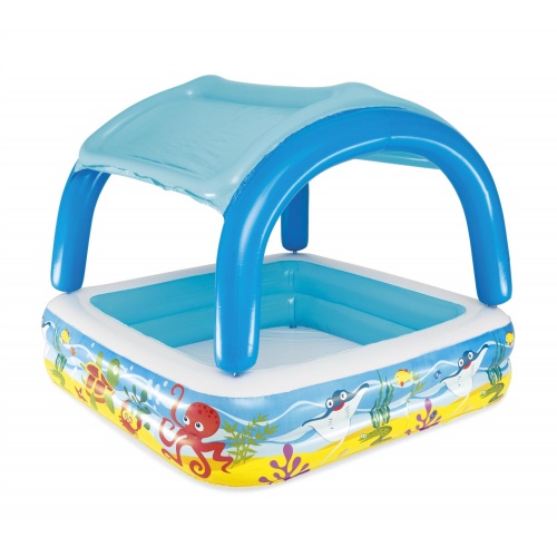 Детский надувной бассейн Bestway (140x140x114 см) 265 л с навесом от солнца купить в интернет магазине Санрай73