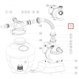 Шланг подключения фильтр-насоса с муфтами для ф/у Aquaviva FSU