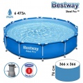 Каркасный бассейн Bestway 56681 (366х76 см) с картриджным фильтром