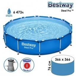Каркасный бассейн 366 х 76 Bestway 56681 с картриджным фильтром