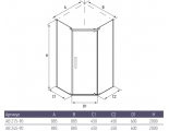 Душевое ограждение Alex Baitler AB215-90 900х900х2000
