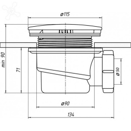 Сифон для поддона Triton D90мм