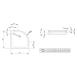 Душевой поддон Radaway Siros A 900, 900х900х170, белый, отверстие для сифона D90
