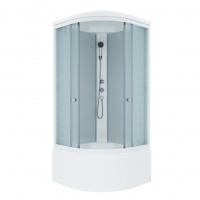 Душевая кабина Triton РИФ 90х90 Б3 ГРЕЙС четверть круга, глубокий поддон, белый, рифленое, ДН4 (9мес