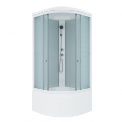 Душевая кабина Triton РИФ 90х90 Б3 ГРЕЙС четверть круга, глубокий поддон, белый, рифленое, ДН4 (9мес