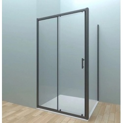 Душевой угол Veconi раздвижной прямоугольный RV072-11090PR-01-19C4 1100х900х1900,черный,прозрачное