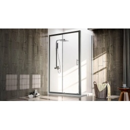 Душевой угол Veconi раздвижной прямоугольный RV072-12080PR-01-19C4 1200х800х1900,черный,прозрачное