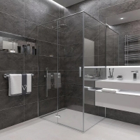 Душевой угол Veconi распашной прямоугольный RV073-9080-01-C4 900х800х1950,хром,прозрачное