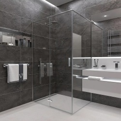 Душевой угол Veconi распашной прямоугольный RV073-10080-01-C4 1000х800х1950,хром,прозрачное