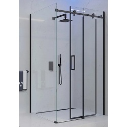 Душевой угол Veconi раздвижной прямоугольный RV074B-120100-01-C4 1200х1000х1950,черный,прозрачное