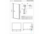 Душевая дверь Veconi распашная VN43-90-01-C5 900x1950,хром,прозрачное