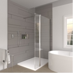 Душевая перегородка Veconi KR75-90-01-19C2 (300+900)x1850,хром,прозрачное