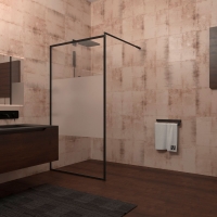 Душевая перегородка Veconi KR71-90-04-19C1 900x1950,черный,Frost line