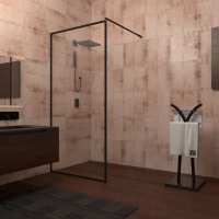 Душевая перегородка Veconi KR71-100-01-19C1 1000x1950,черный,прозрачное