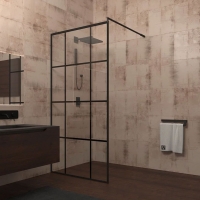 Душевая перегородка Veconi KR80-120-01-19C1 1200x1950,черный,прозрачное